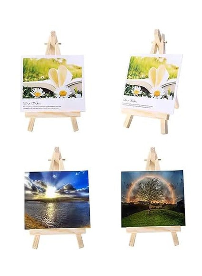 KRYTONE.Fx® 5 Inch 5Pcs Mini Wood Display Easel Artist Small Wooden Easel Stand Art Craft Painting Triangle Easel Canvas Holder Mini Easels Pack Tabletop Stand for Card Artist Photos Phone Wedding - Image 5