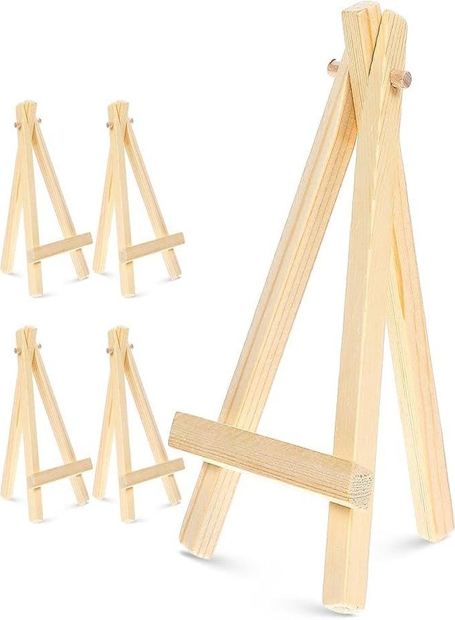 KRYTONE.Fx® 5 Inch 5Pcs Mini Wood Display Easel Artist Small Wooden Easel Stand Art Craft Painting Triangle Easel Canvas Holder Mini Easels Pack Tabletop Stand for Card Artist Photos Phone Wedding - Image 1