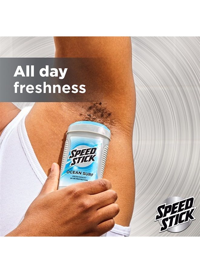 Speed Stick Men's Deodorant, Ocean Surf, 3 Ounce, 4 Pack, Packaging may Vary