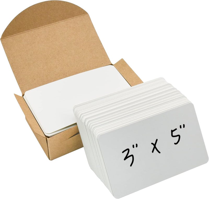 VANRA 300PCS Blank Index Cards 3x5 inches Note Cards Thick 110lb Cardstock Flash Cards, Unruled Study Cards for School Learning, Office (White, 300/Pack) - Image 1