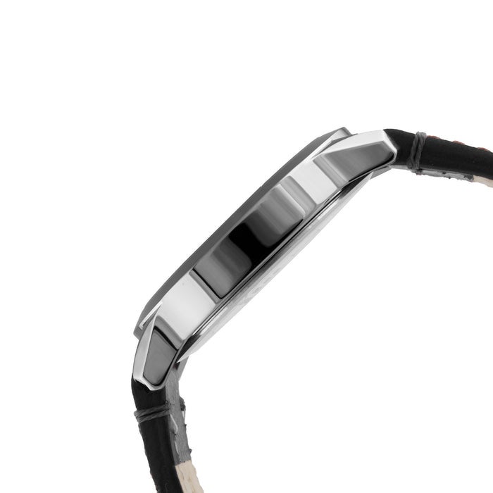 ELIZ ES8923G1AGN SS Caseback & Leather Strap Day-Date Men's Watch - Image 2