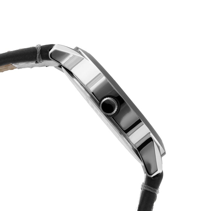 ELIZ ES8923G1AGN SS Caseback & Leather Strap Day-Date Men's Watch - Image 3