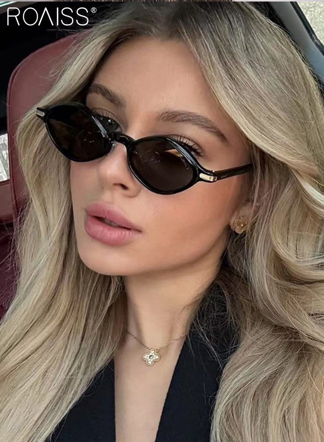 roaiss 2Pcs Oval Sunglasses for Women Men, UV400 Protection Sun Glasses, Fashion Decorative Eyewear for Outdoor Party Street Photography - Image 2