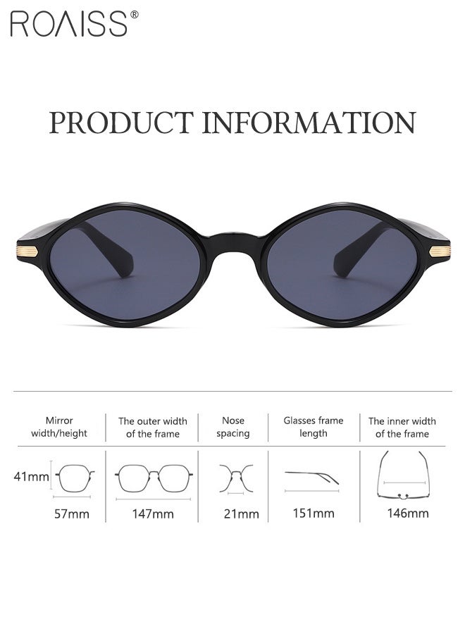 roaiss 2Pcs Oval Sunglasses for Women Men, UV400 Protection Sun Glasses, Fashion Decorative Eyewear for Outdoor Party Street Photography - Image 3