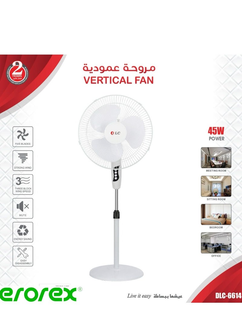 LC Vertical Stand Fan – 45W Silent Energy-Saving Fan with 3-Speed Settings & 2-Year Warranty - Image 1