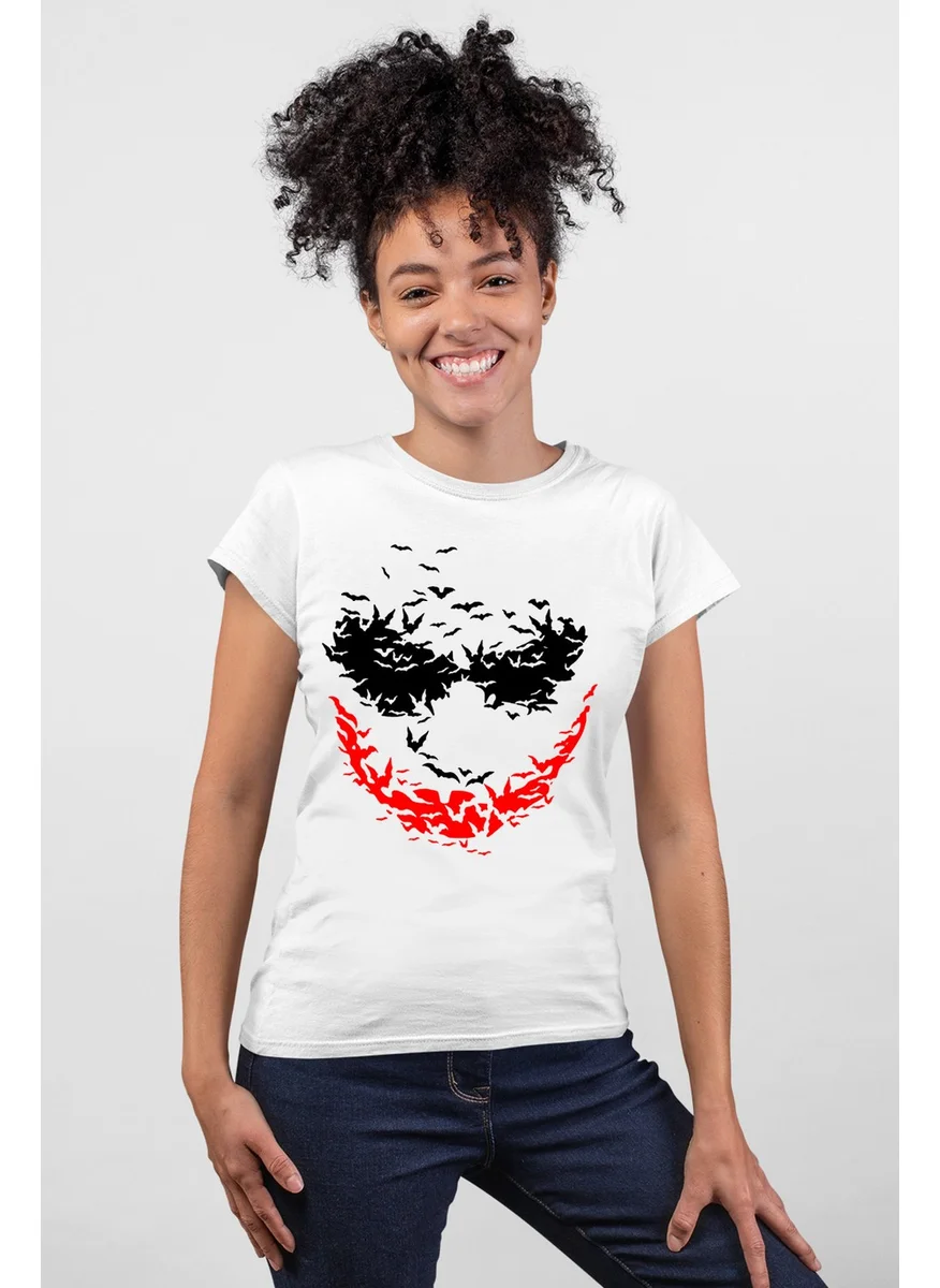 Rock&Roll Bat Smile White Short Sleeve Women's T-Shirt