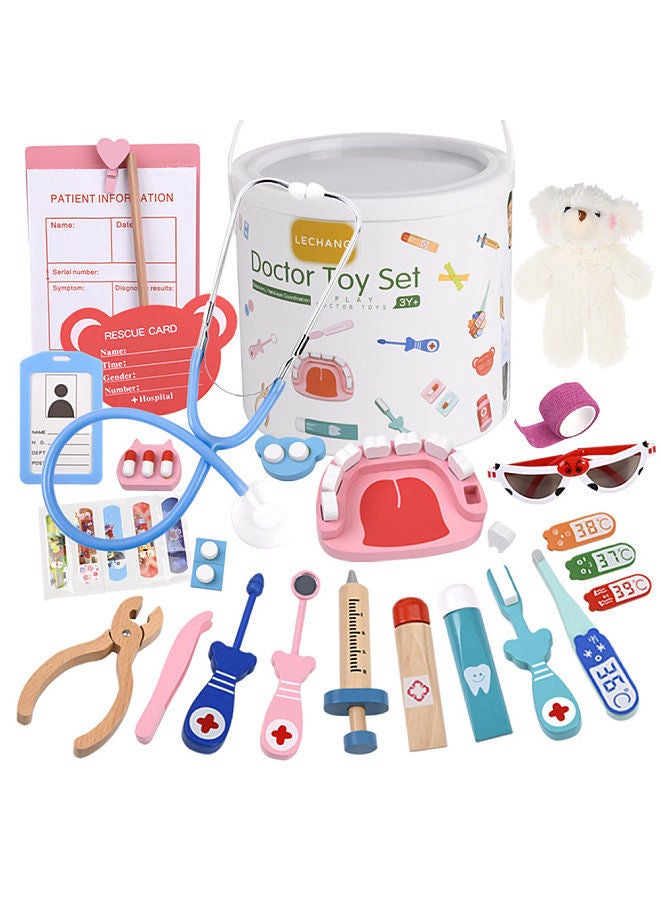 kids realistic dentist doctor kit pretend play wooden toy set - Image 1