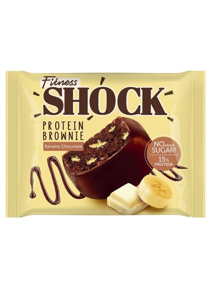 Fitness Shock - Fitness Shock Protein Brownie  Banana 500g  (10 Pieces Per Box) - Image 1
