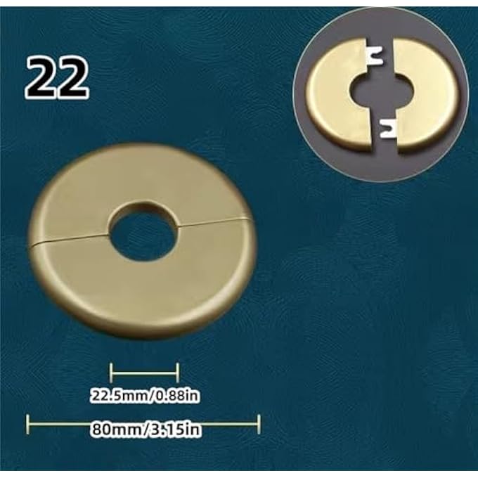 PLASTIC RADIATOR ESCUTCHEON, GOLD, 22MM, PIPE COLLAR COVER, FLANGE CONNECTOR - Image 2