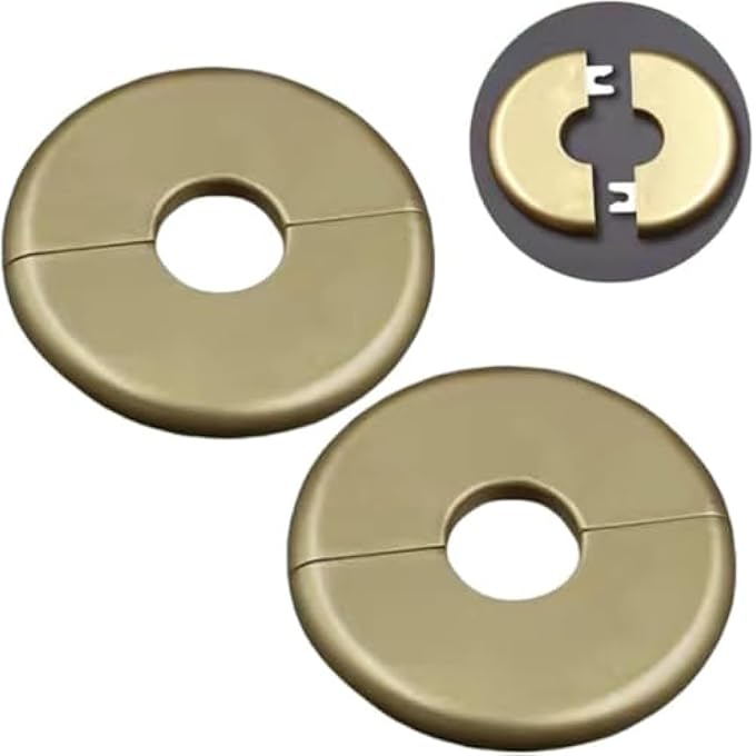 PLASTIC RADIATOR ESCUTCHEON, GOLD, 22MM, PIPE COLLAR COVER, FLANGE CONNECTOR - Image 1