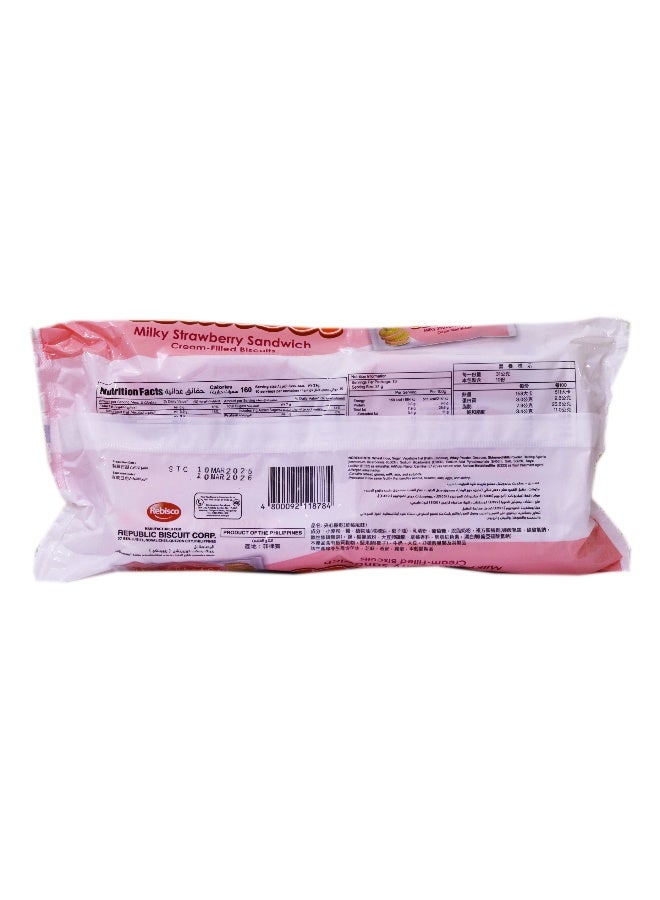 Rebisco Hansel Milky Strawberry Cream Filled Sandwich (10*31G) 310Gm - Image 2