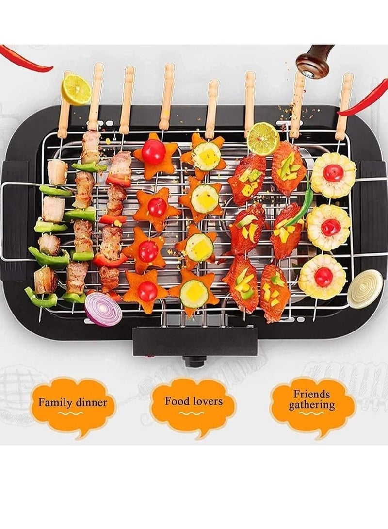 شواية كهربائية محمولة بدون دخان بقوة 2000 وات عالية الطاقة وطاولة شواء داخلية مع 5 درجات حرارة قابلة للتعديل تناسب المنزل والعشاء والتخييم والسفر والمشي لمسافات طويلة - Image 2
