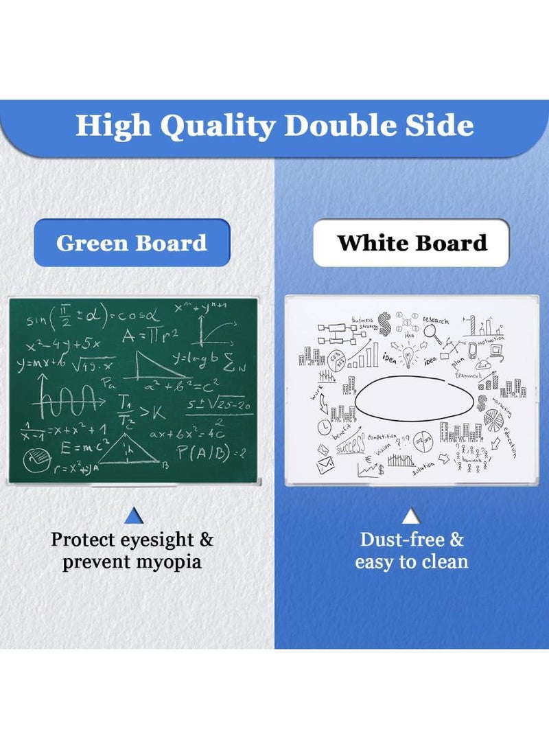  طائرة ورقية سبورة بيضاء مغناطيسية على الوجهين مقاس 45 × 60 سم، لوح تحديد جاف بإطار من الألومنيوم بإطار من الألومنيوم قابل للتعليق أفقيًا وعموديًا مع صينية أقلام قابلة للإزالة ومجموعة أقلام سبورة بيضاء للمدارس والفصول الدراسية والمكاتب والمنازل - Image 3