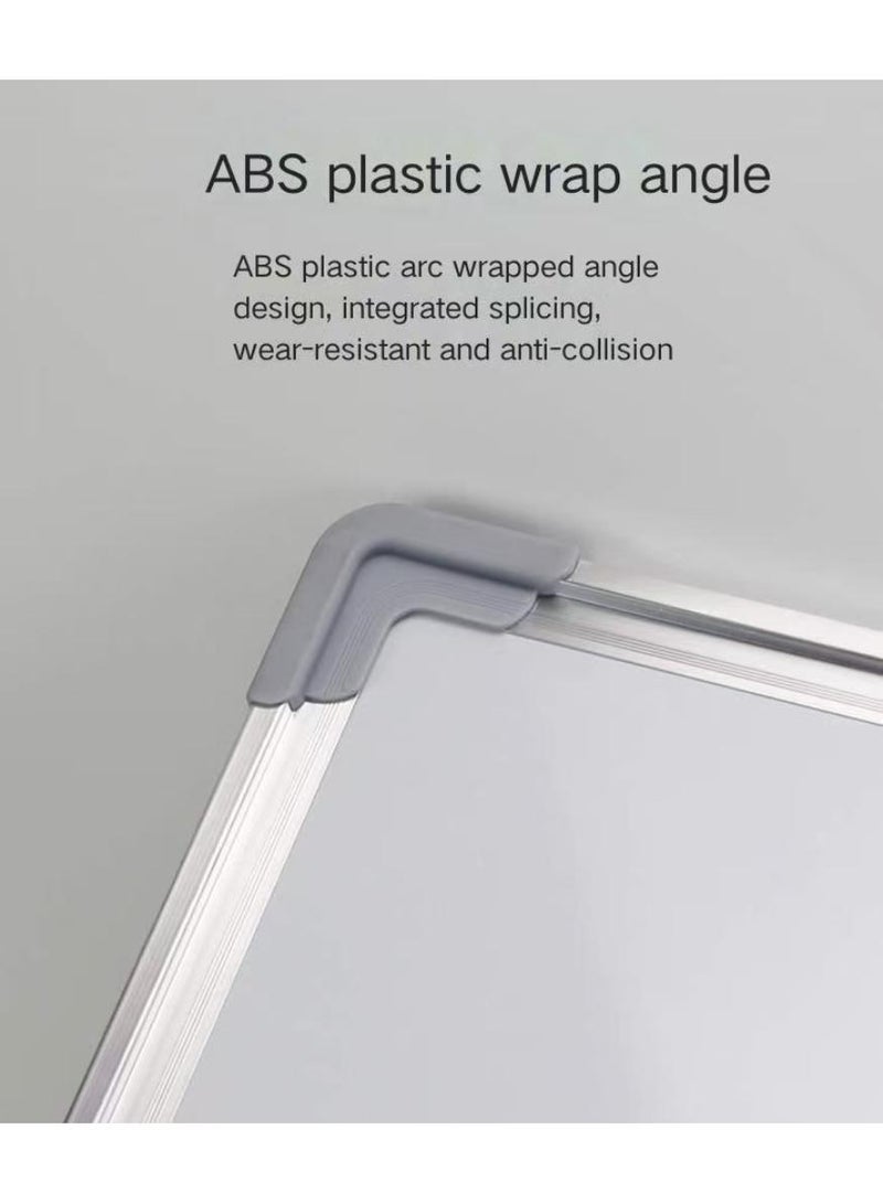  طائرة ورقية سبورة بيضاء مغناطيسية على الوجهين مقاس 45 × 60 سم، لوح تحديد جاف بإطار من الألومنيوم بإطار من الألومنيوم قابل للتعليق أفقيًا وعموديًا مع صينية أقلام قابلة للإزالة ومجموعة أقلام سبورة بيضاء للمدارس والفصول الدراسية والمكاتب والمنازل - Image 5