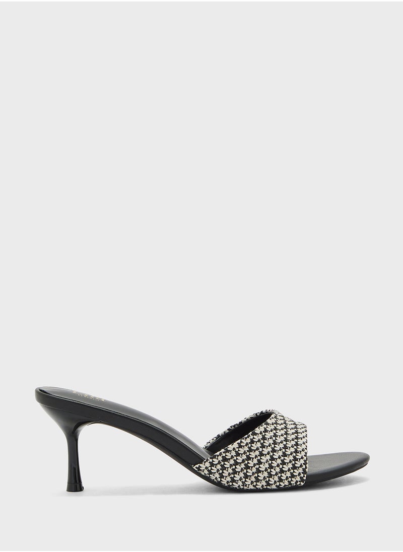 ELLA Weave Detail Mule Heel Sandal  - Image 1