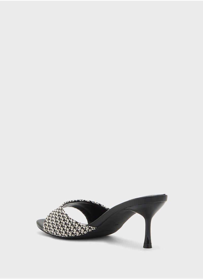 ELLA Weave Detail Mule Heel Sandal  - Image 3