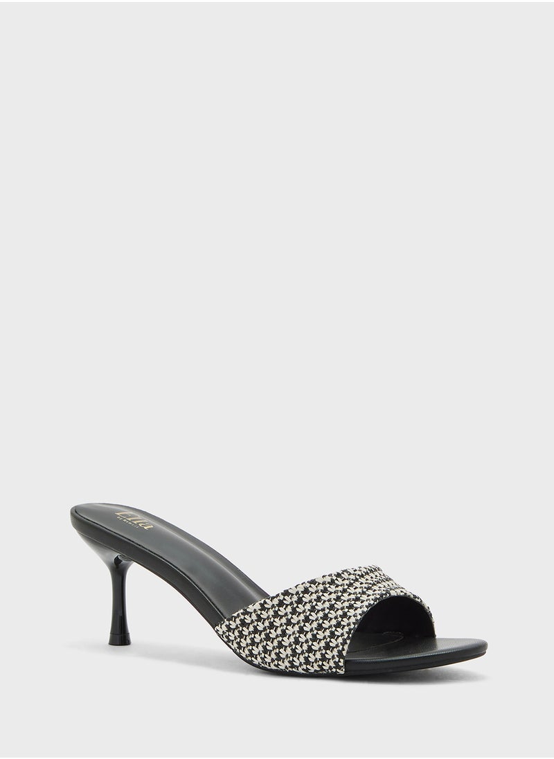 ELLA Weave Detail Mule Heel Sandal  - Image 2