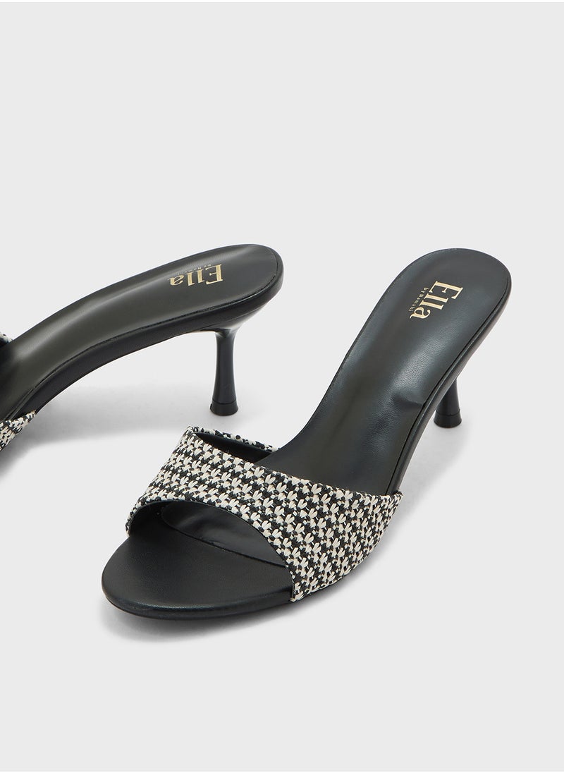 ELLA Weave Detail Mule Heel Sandal  - Image 4