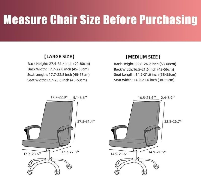 SARAFLORA 2 Pack Office Chair Cover, Stretchable Desk Chair Cover Removable Computer Chair Cover for Office Chair with Zipper Universal Spandex Rotating Chair Cover Anti-dust Chair Slipcover,Black - Image 5