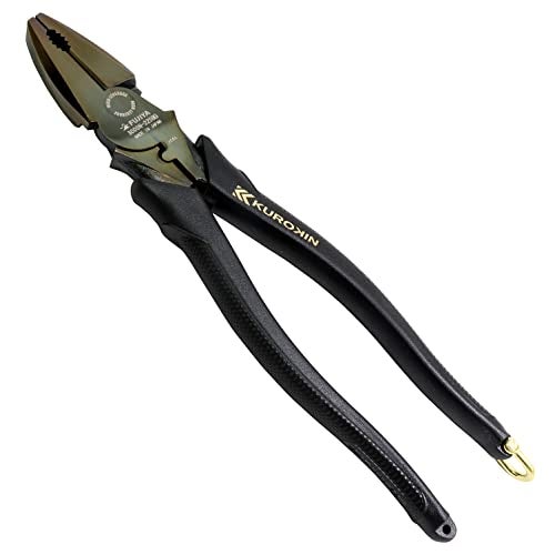Fujiya 3000N-225BG High-leverage Pliers (Black Gold with Shackle), 8.9 inches (225 mm), High-leverage Joint for Easy Cutting - Image 1