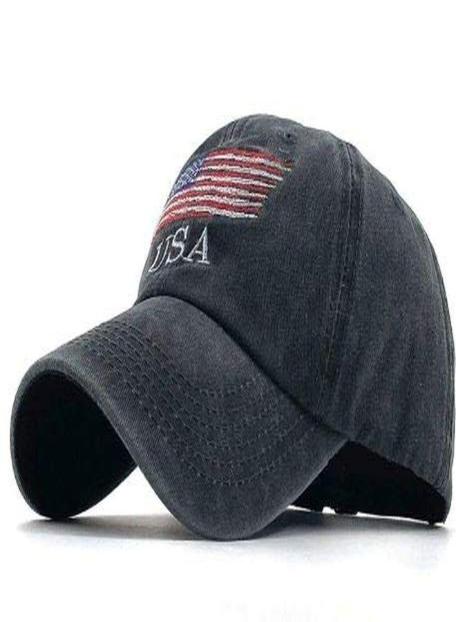 Handcuffs Usa Denim Unisex Baseball Caps Casual Sports Summer Outdoor Activities Cap For Men And Women (Black, Free Size) - Image 1