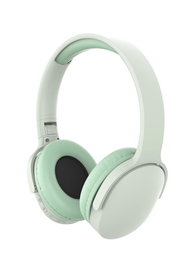 سماعات رأس لاسلكية فوق الأذن - سماعة بلوتوث 5.3 مع مكبر صوت 40 مم، صوت جهير قوي، فتحة لبطاقة TF، منفذ صوت 3.5 مم - متوافقة مع هواتف iPhone وiPad وأجهزة الكمبيوتر المحمولة وأجهزة Android - لون أخضر