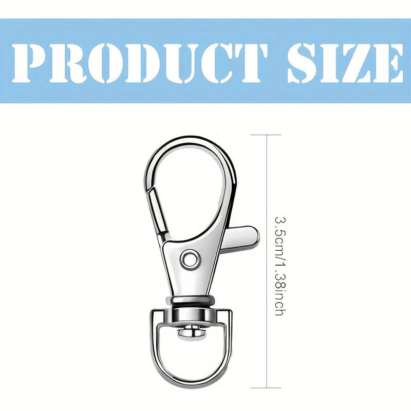 10pcs Silver Metal Keychain Hook Clips Rotating Snap Hook Lobster Claw Clamp For Keychain Making Crafts Lanyard Making Pet Collars - Image 3