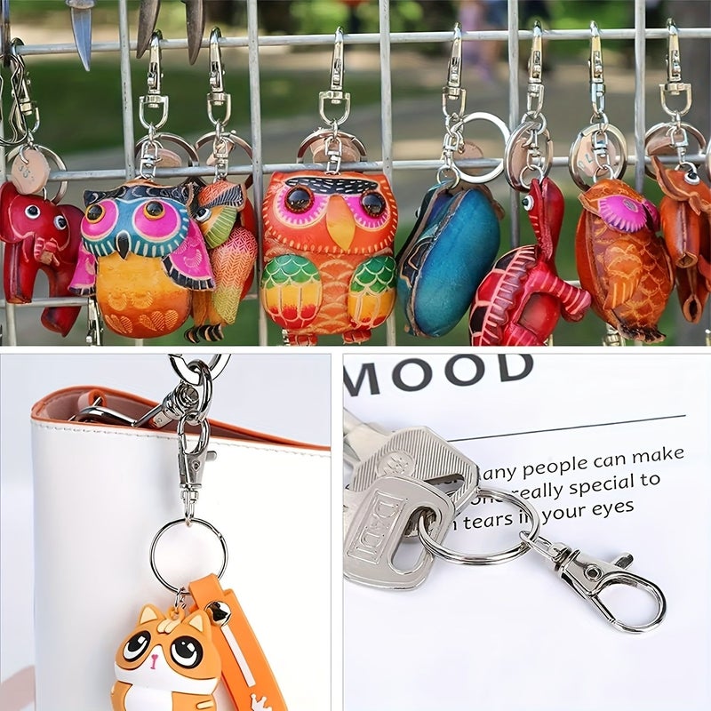 10pcs Silver Metal Keychain Hook Clips Rotating Snap Hook Lobster Claw Clamp For Keychain Making Crafts Lanyard Making Pet Collars - Image 5