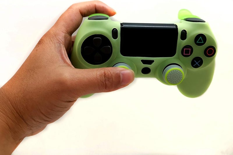 Asokex Ps4 Controller Skin Silicone Case Grip Glow in Dark Protective Cover for PS4/slim/Pro Dualshock 4 Controller(Glow Green) - Image 5