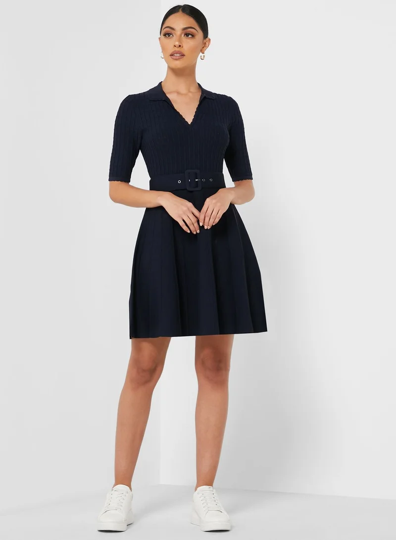 Ted Baker Aleee Collar Detail Skater Dress
