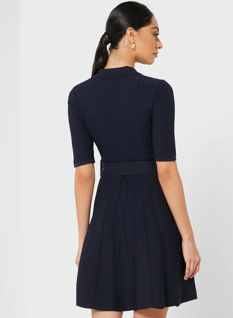 Ted Baker Aleee Collar Detail Skater Dress