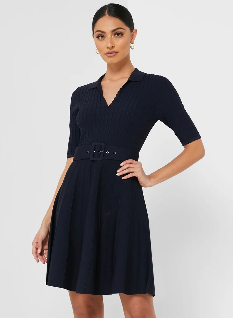 Ted Baker Aleee Collar Detail Skater Dress