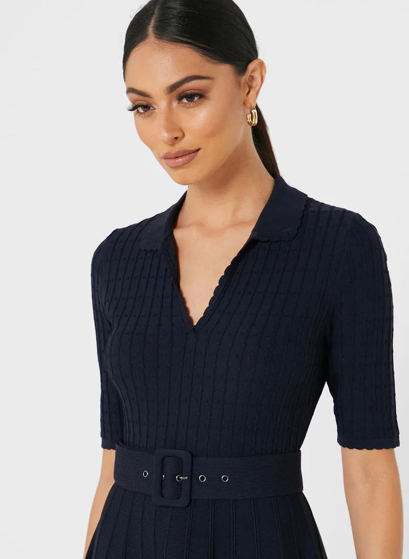 Ted Baker Aleee Collar Detail Skater Dress