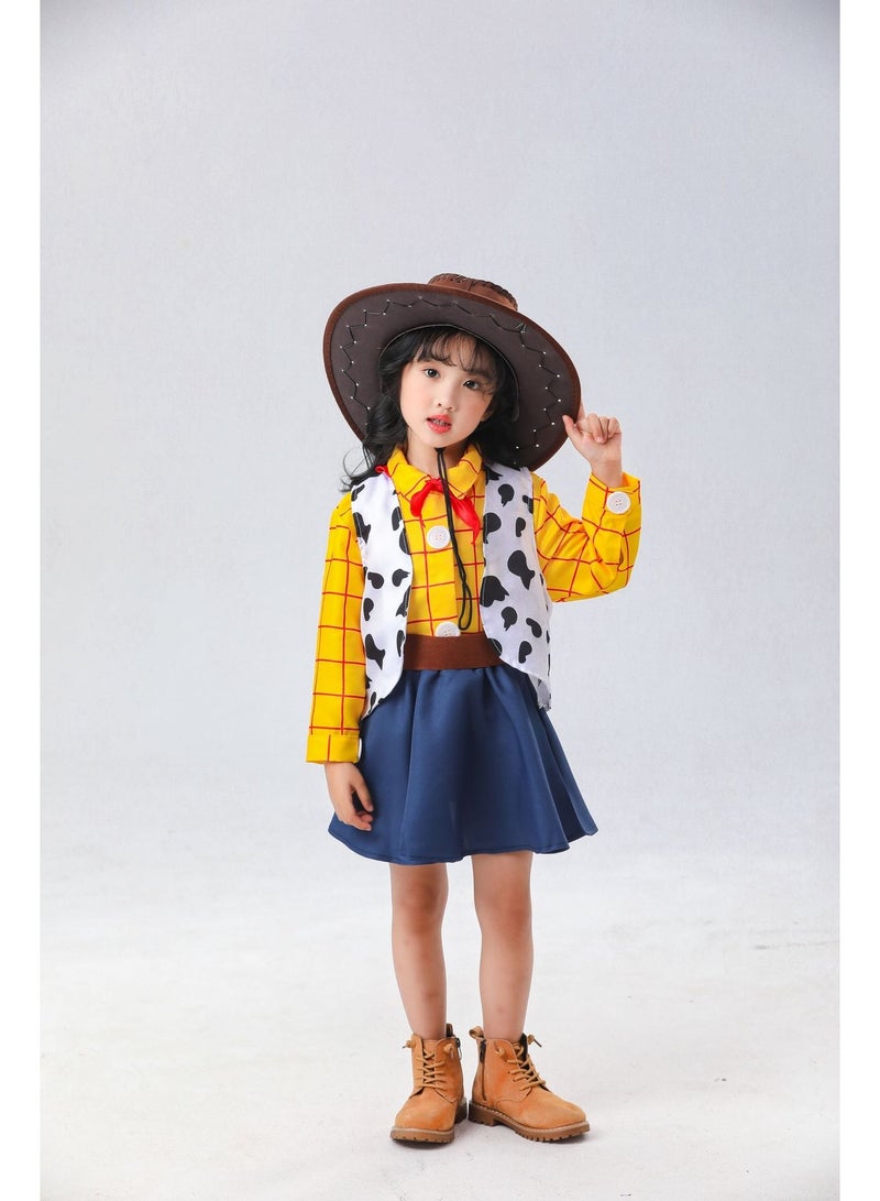 Halloween Cosplay Girl's Cowboy Costume Set - Image 1