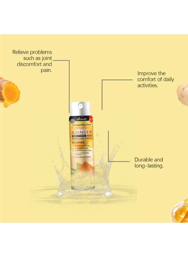 Ximonth Premium Ultra Pure Turmeric & Ginger Bone Care Spray with Piperine, Mild Care Formula, 20ml, Convenient Topical Spray for Daily Body Care, Easy to Use, Compact and Portable - Image 5