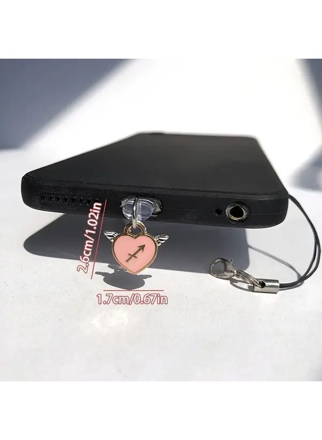 Sagittarius Zodiac Phone Charm Dust Plug With Angel Wings For Type C Port - Image 2