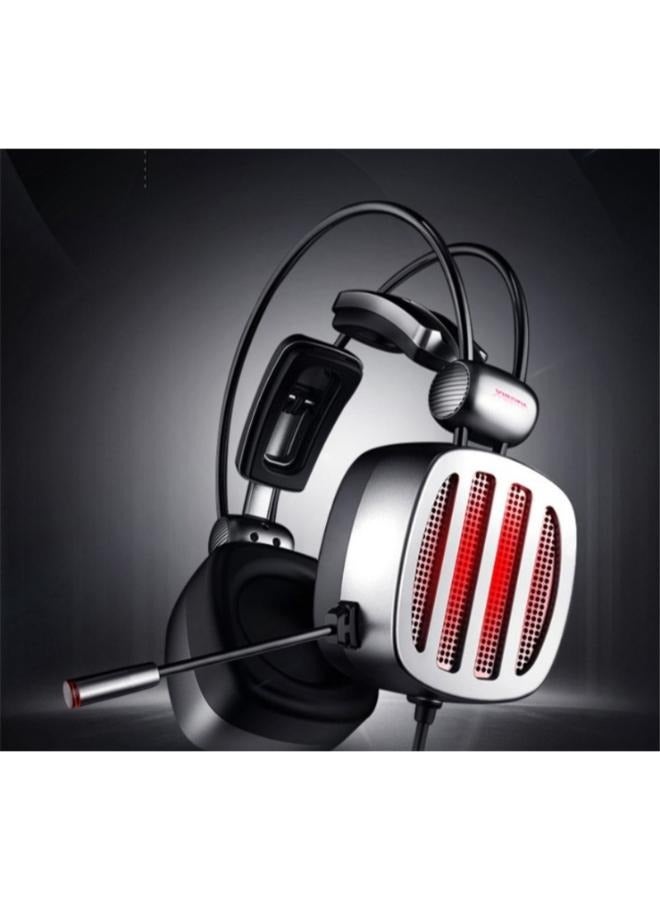 سماعة الألعاب S21 بصوت محيطي 7.1 ومنفذ USB للكمبيوتر الشخصي، سماعات رأس افتراضية بقنوات 7.1 مع بطاقة صوت، ميكروفون لإلغاء الضوضاء، وحدة تحريك 50 ملم، بإضاءة RGB متوافقة مع PS5 وPS4 وSwitch - Image 2