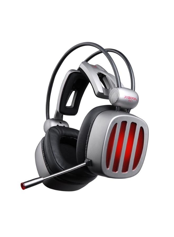 سماعة الألعاب S21 بصوت محيطي 7.1 ومنفذ USB للكمبيوتر الشخصي، سماعات رأس افتراضية بقنوات 7.1 مع بطاقة صوت، ميكروفون لإلغاء الضوضاء، وحدة تحريك 50 ملم، بإضاءة RGB متوافقة مع PS5 وPS4 وSwitch - Image 1