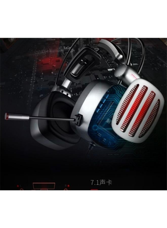 سماعة الألعاب S21 بصوت محيطي 7.1 ومنفذ USB للكمبيوتر الشخصي، سماعات رأس افتراضية بقنوات 7.1 مع بطاقة صوت، ميكروفون لإلغاء الضوضاء، وحدة تحريك 50 ملم، بإضاءة RGB متوافقة مع PS5 وPS4 وSwitch - Image 3