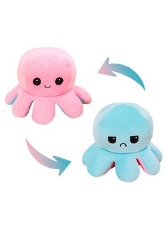 Prime Reversible Octopus Plush Cute Stuffed Animals - Blue and Pink