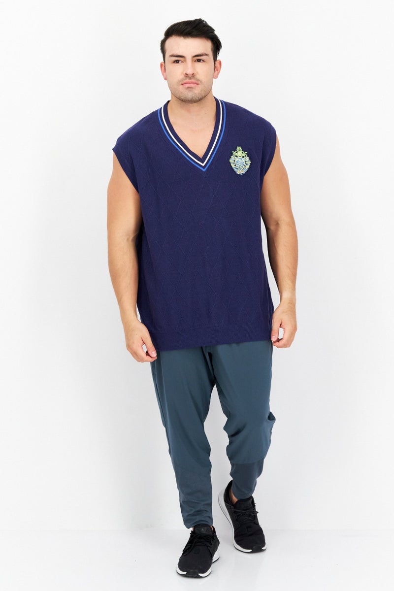 FILA Men Sportswear Fit Sleeveless Training Vest, Navy - Image 4