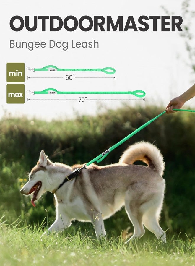 OutdoorMaster Bungee Dog Leash, Heavy Duty Dog Leash with Shock Absorption, 2 Padded Handles Training Leash, Improved Dog Safety and Comfort (Green, 6FT) - Image 3