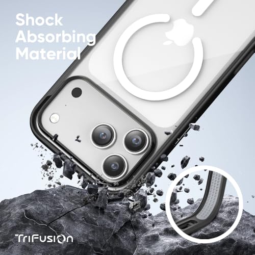 FLOLAB Surtect TriFusion Magnetic for iPhone 17 Pro Case Protective Slim Design Magsafe Compatible Military Grade Black Clear - Image 3