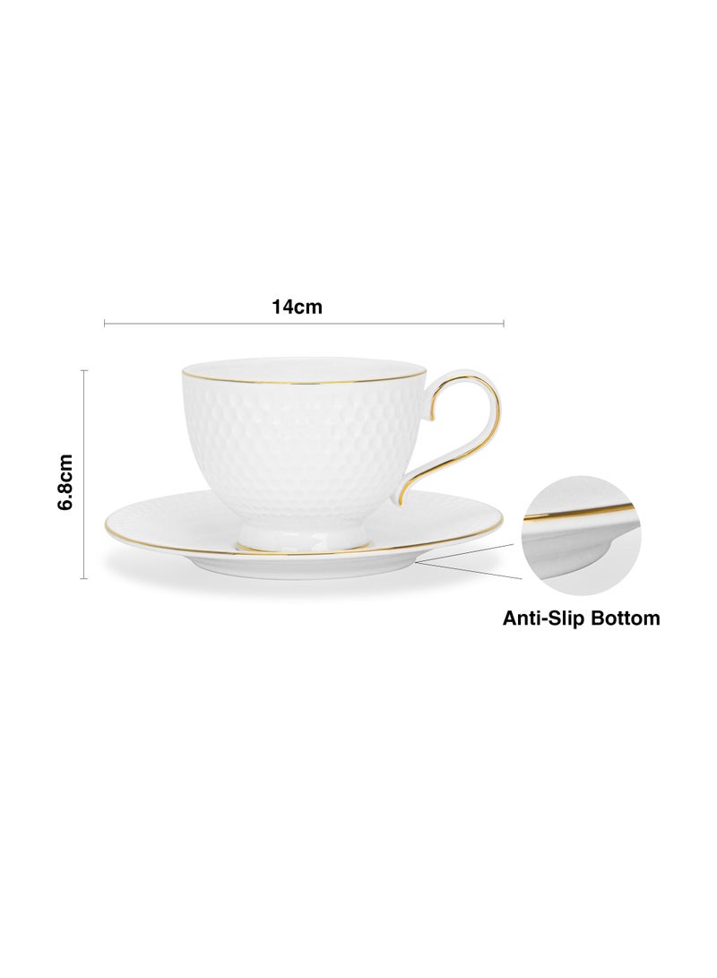 Fissman 2-Piece Cup and Saucer 200ml, Noemi Series, Coffee/Tea Cup, Perfect for Coffee Lover for Latte, Cappuccino, Hot Choco, Great Partner in Cold Weathers in Office, Room, Breakfast And Snack Time - Image 2