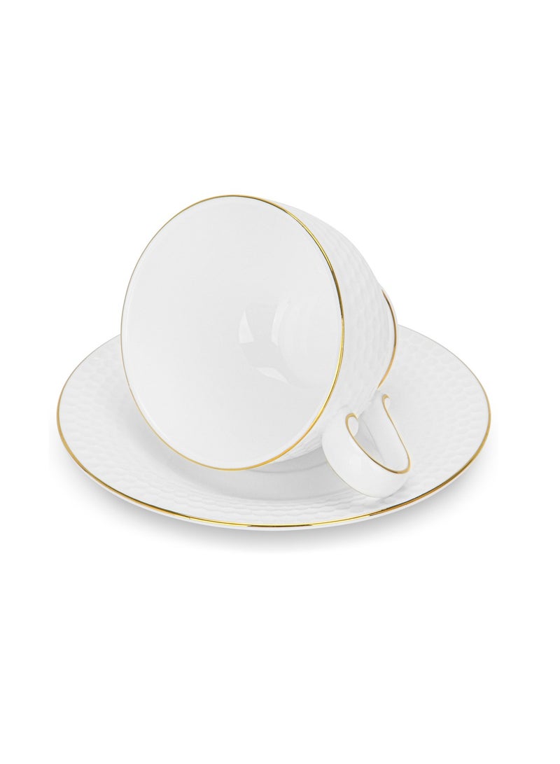 Fissman 2-Piece Cup and Saucer 200ml, Noemi Series, Coffee/Tea Cup, Perfect for Coffee Lover for Latte, Cappuccino, Hot Choco, Great Partner in Cold Weathers in Office, Room, Breakfast And Snack Time - Image 5
