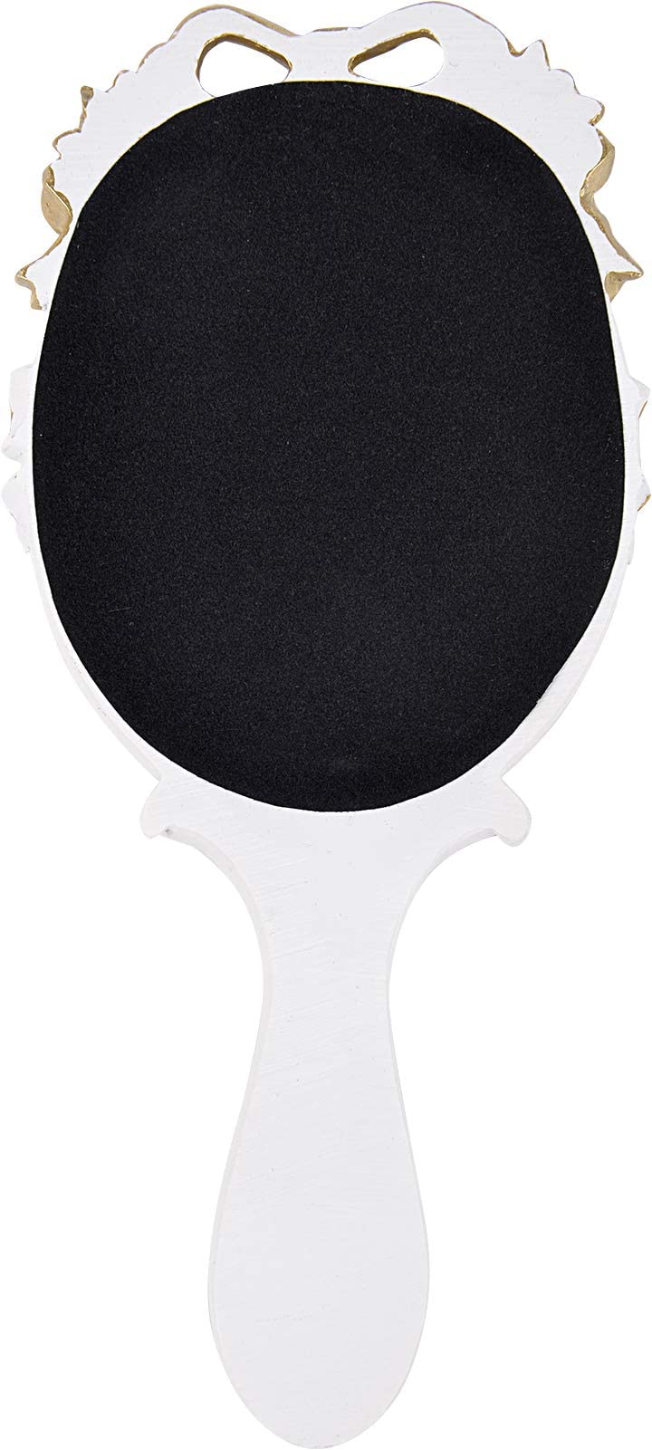 Nerien Nerien Handheld Mirror Vanity Makeup Mirror Travel Princess Metal Cosmetic Mirror Portable Oval Embossed Rose Mirrors Decorative Desk Girl Student Vintage Beautiful Handle Mirrors White-4 - Image 3