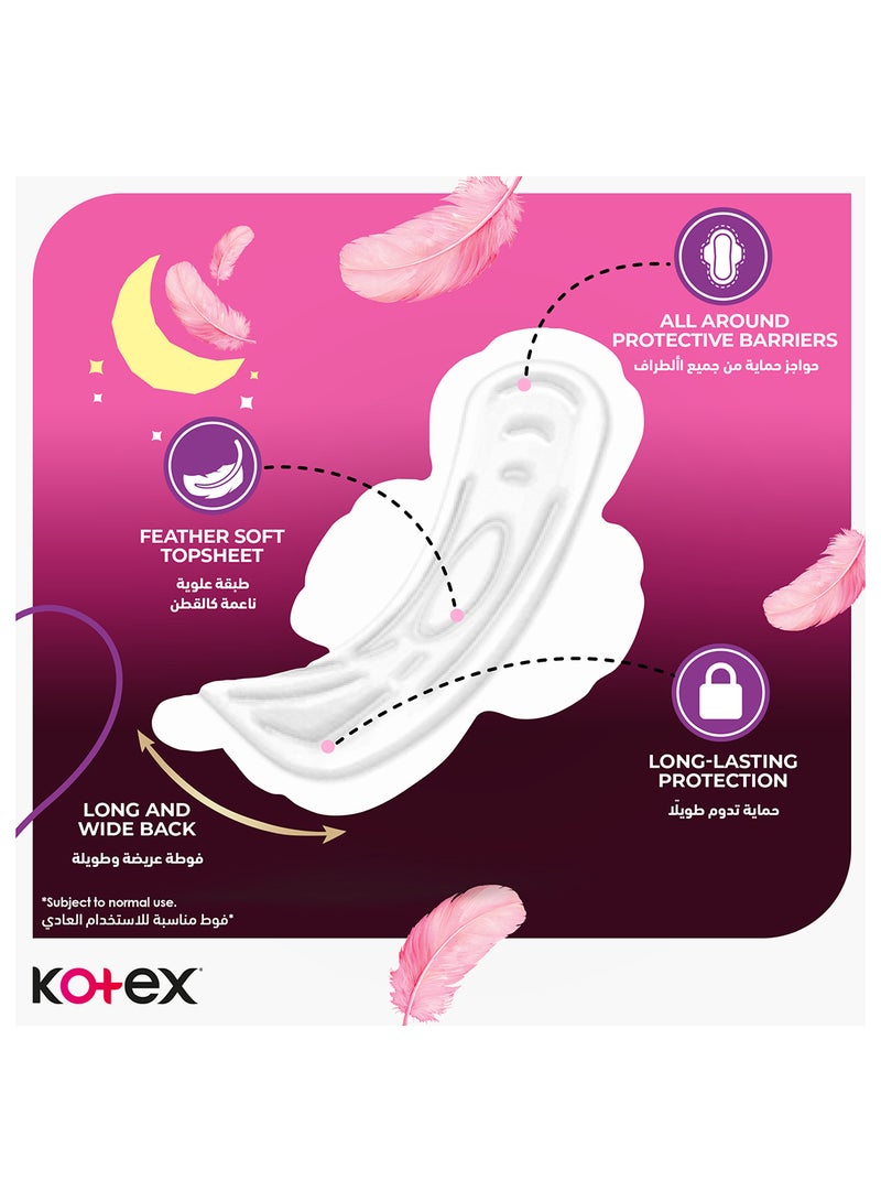 Kotex كوتيكس سوفت ماكسي، فوط صحية ليلية مع أجنحة، 24 فوطة صحية، نعومة لمسة الريشة - Image 4