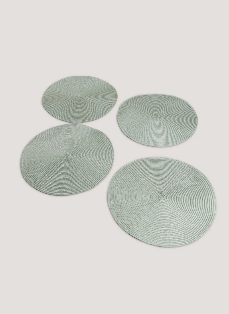 Matalan 4 Pack Iceberg Green Woven Placemats