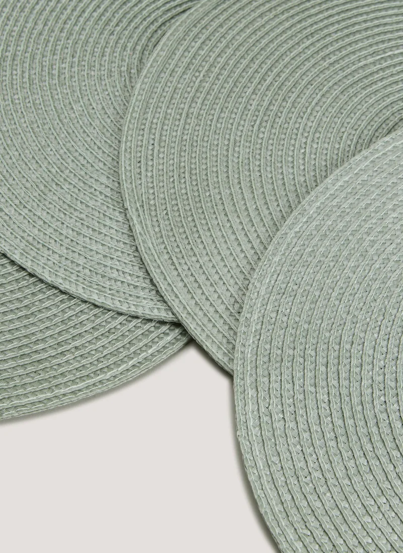 Matalan 4 Pack Iceberg Green Woven Placemats