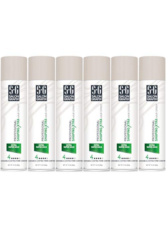 Salon Grafix Profession Shaping Hairspray Extra Super Hold 4 10 Oz Pack of 6 - Image 1